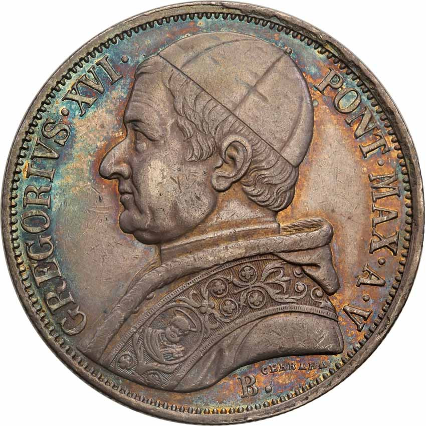 Watykan, Grzegorz XVI 1831-1846, Scudo 1835, Bolonia